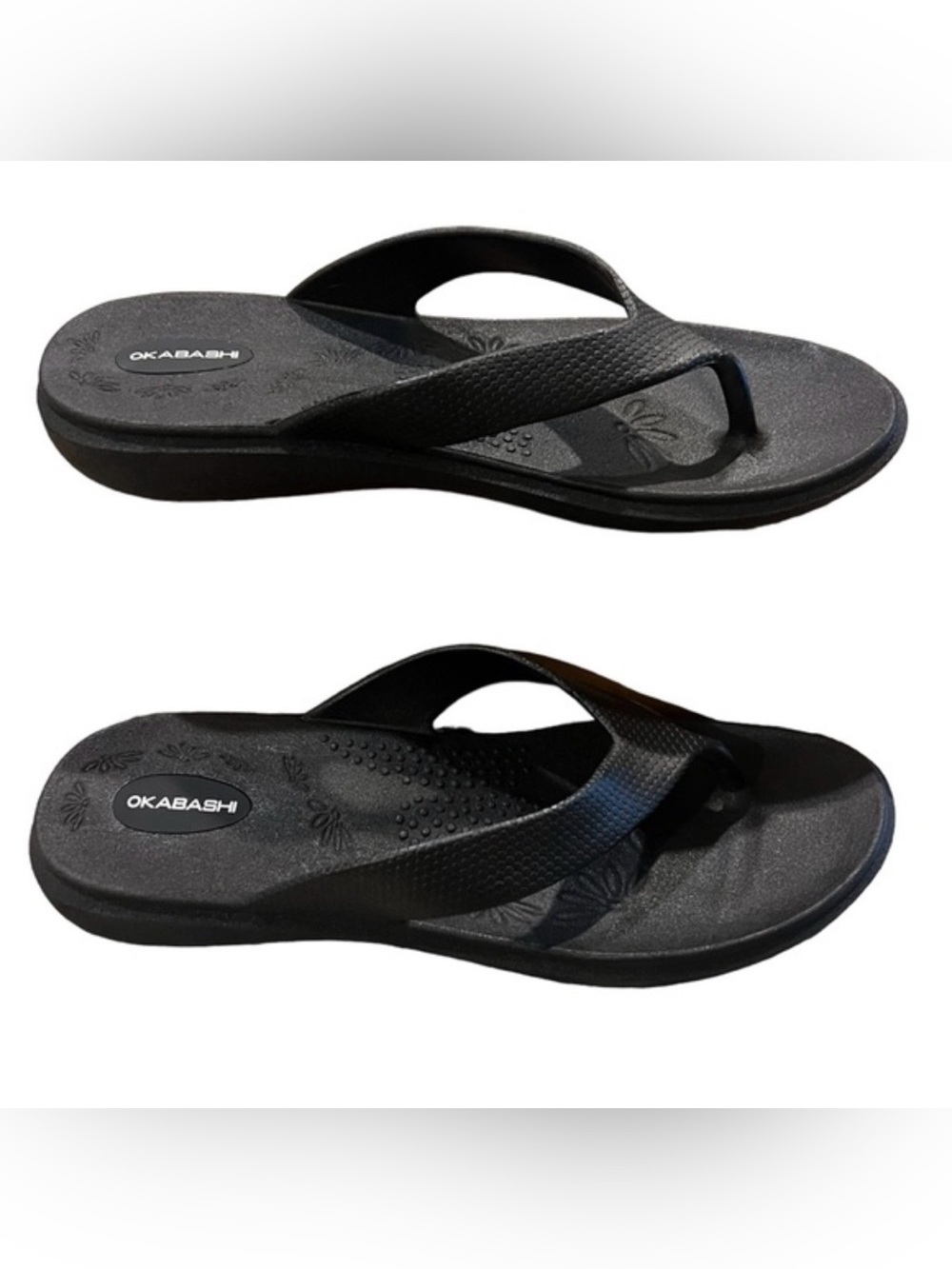 Okabashi Black Flip Flops Sandals Size ML